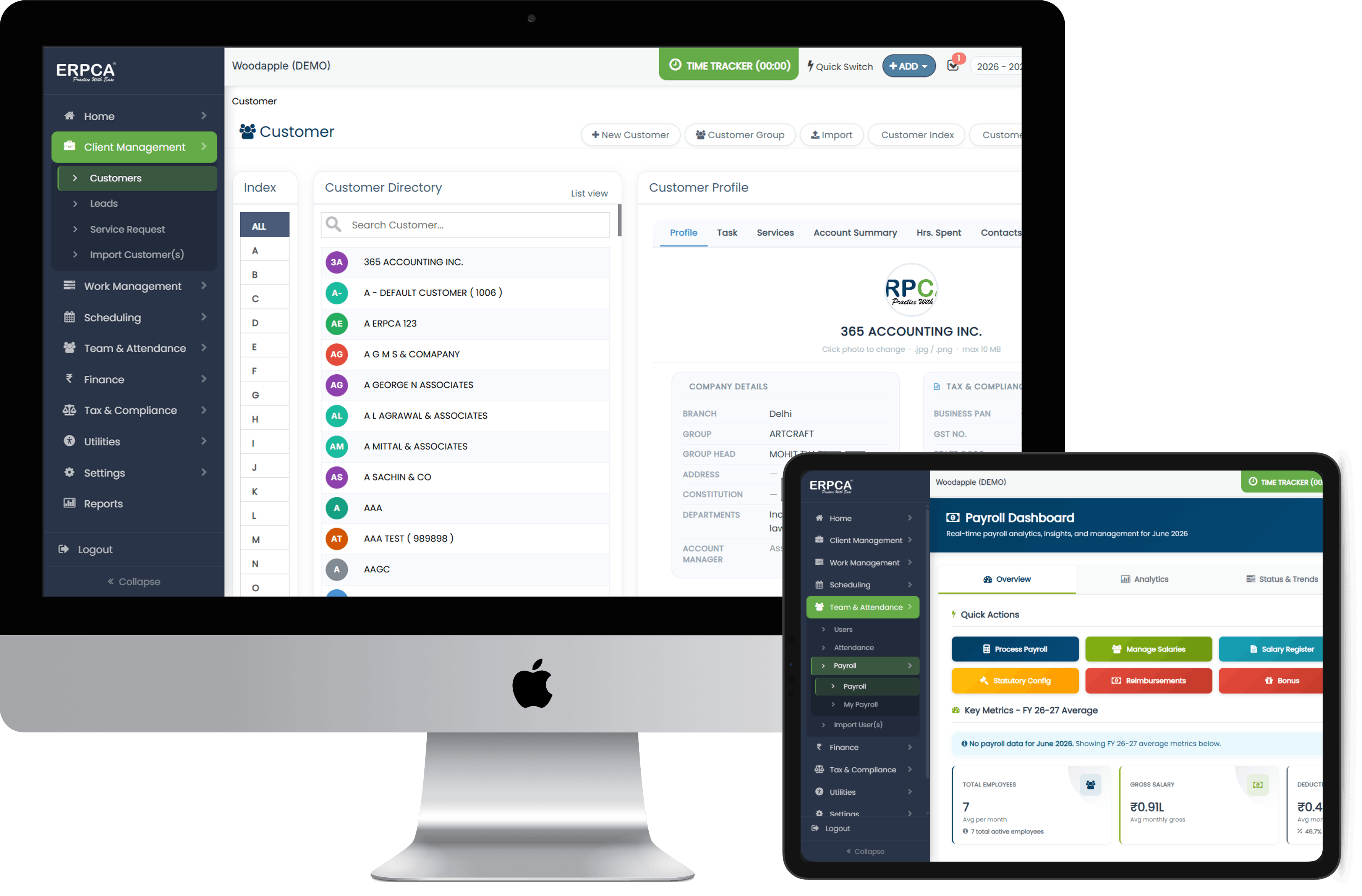 ERPCA App Interface